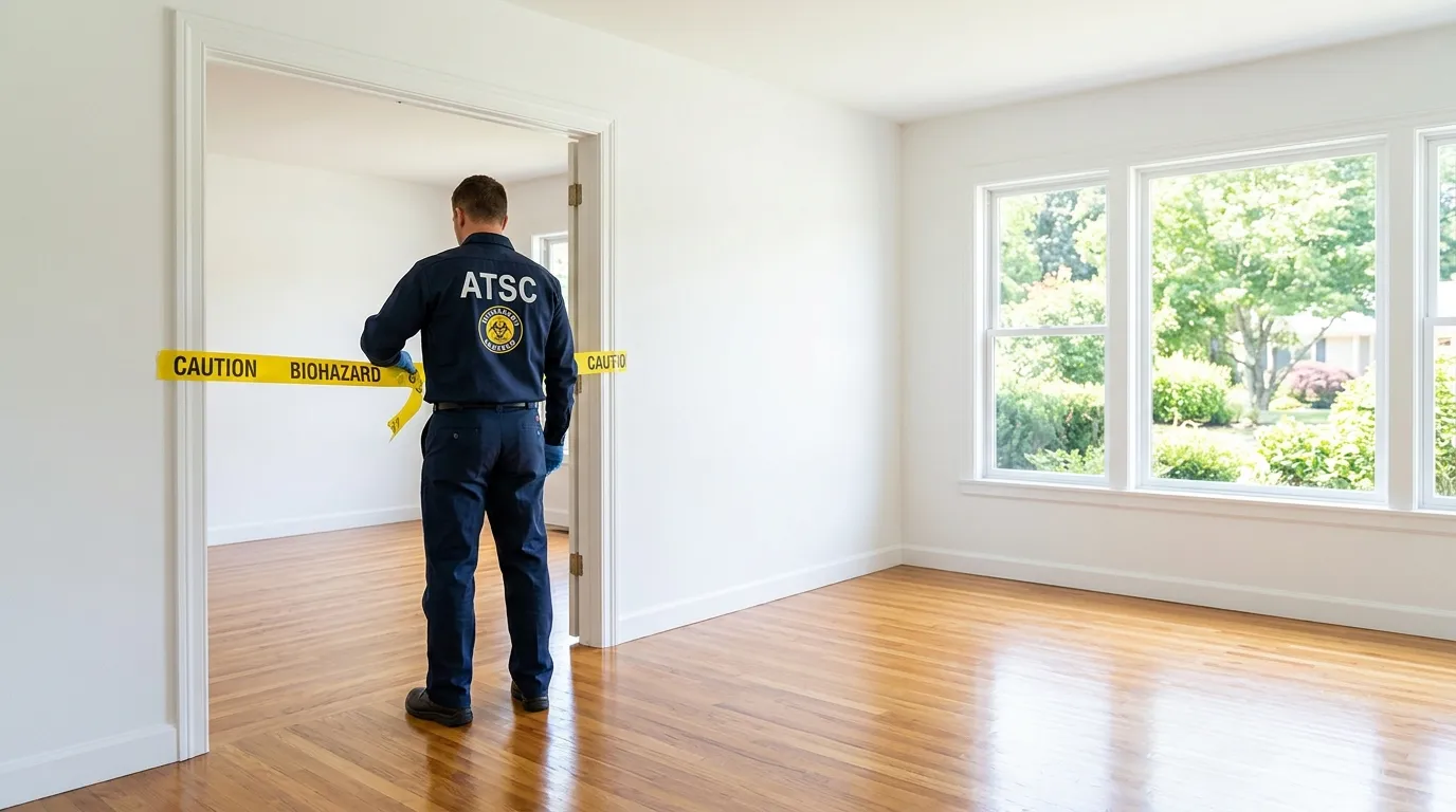 Certified biohazard cleanup crew performing Decomposition Cleanup in New Berlin